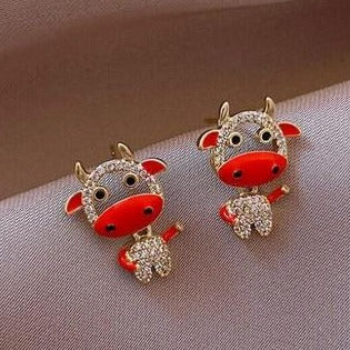 Bull Handmade Earrings | Sliver