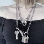 促銷 |Stainless Necklace | Clear Padlock