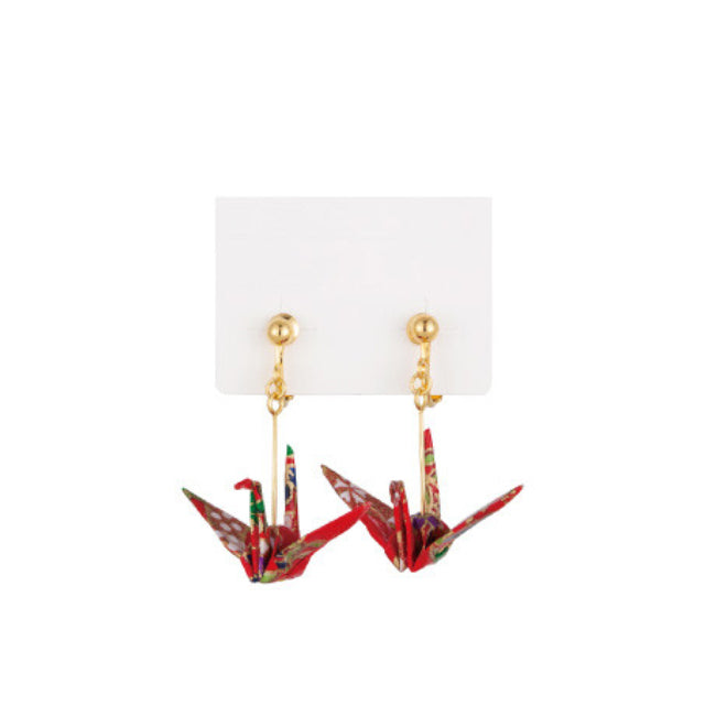 促銷 |Japanese Craft Clip Earring | Paper Crane