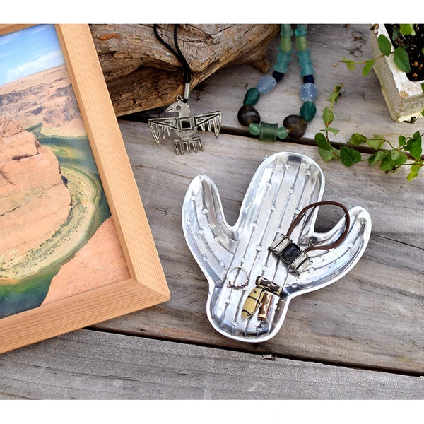 Cactus-shaped Brass Tray