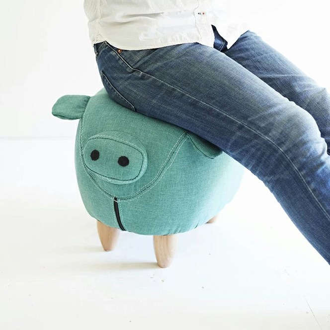 促銷 | EN FANCE | Motif Stool | Pig Hawaii Blue