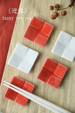 促銷 | Miyama | Chopstick Rest | Checkered Pattern | Red & White