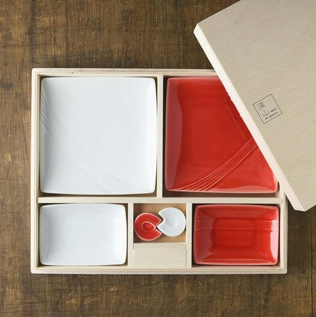 促銷 | Miyama | Mini Dish Chopstick Rest Set | Red & White