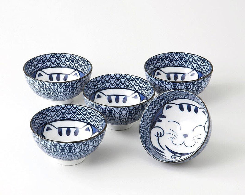 Mino Ware | Aomi Neko Teacups | 5Pcs Set | 正價