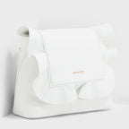 Rammira Leather Ruffle Backpack | White (4676026269770)