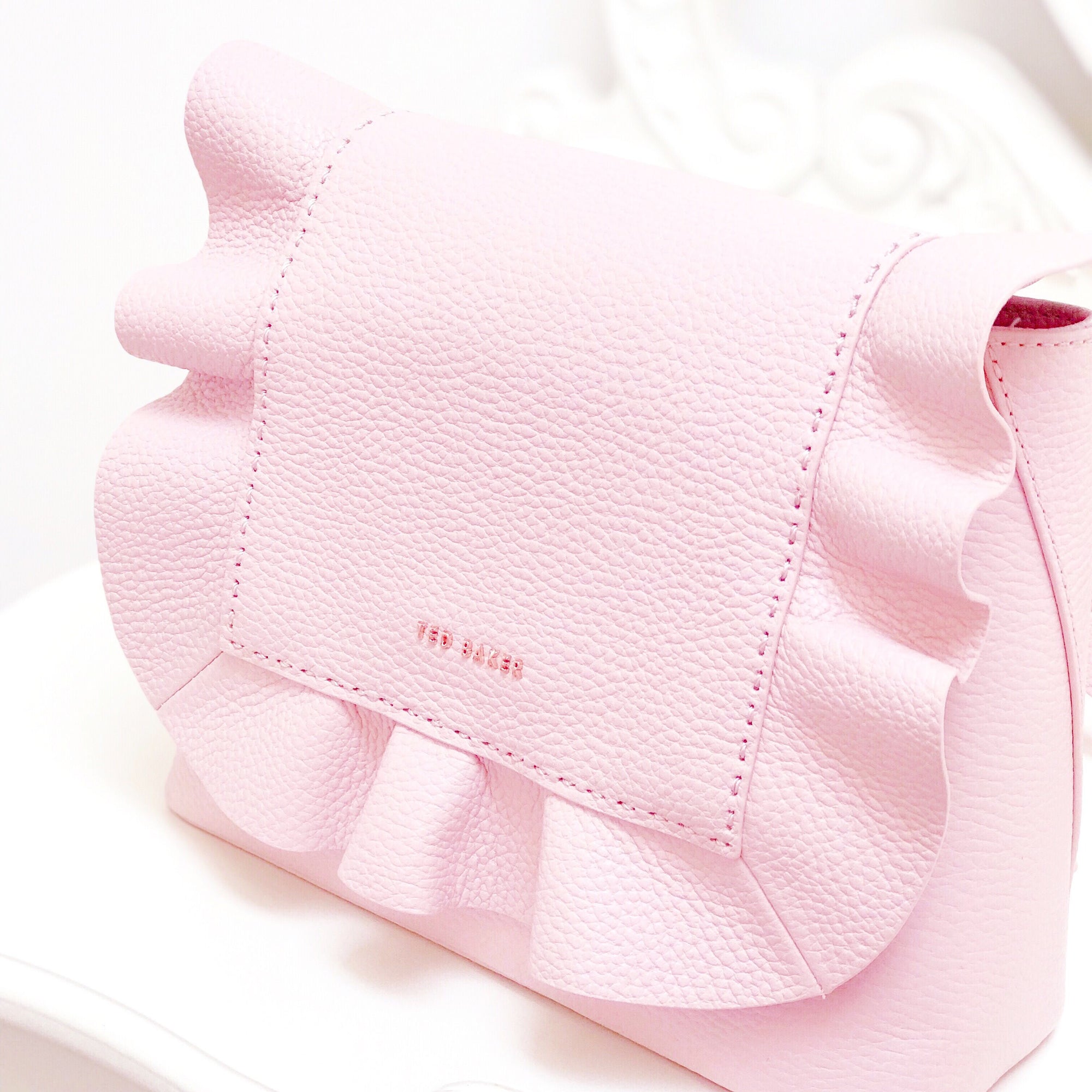 Rammira Leather Ruffle Backpack | Light Pink (4676018667594)