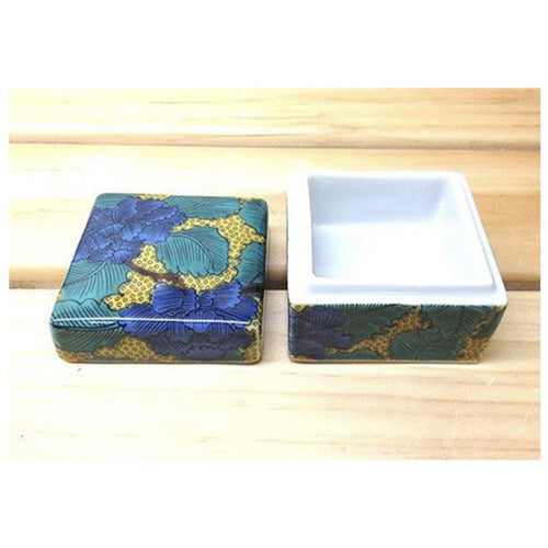 KUTANI | Pottery Box | Dark Blue Plant