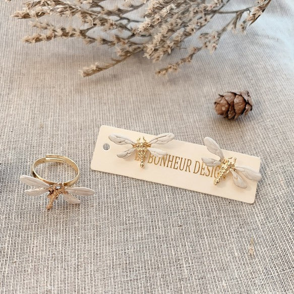 Le Bonheur Design | Dragonfly Clip-on Earrings (3804230811682)