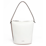 Endora-Chain Zip Bucket Bag | White
