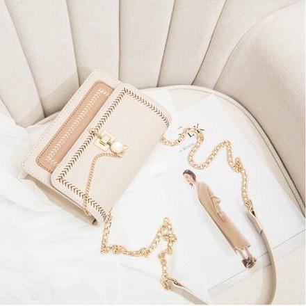 Chain Diagonally Shoulder Bag | Beige | 正價 (4798391222346)