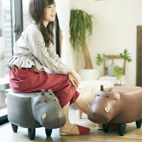 EN FANCE | Motif Stool | Hippopotamus | Beige