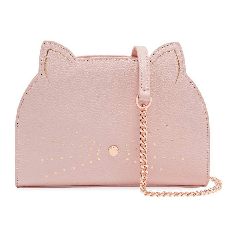 Cat Leather Crossbody Bag | Light Pink