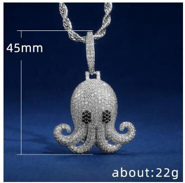 Fashion Pendant Necklace | Octopus | Silver