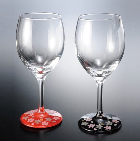 Nurimon de Verre | Sakura Wine Glass | Red/Black Pair Set | 正價