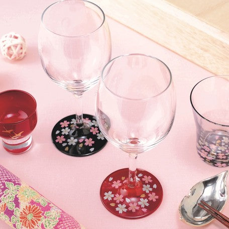 Nurimon de Verre | Sakura Wine Glass | Red/Black Pair Set | 正價