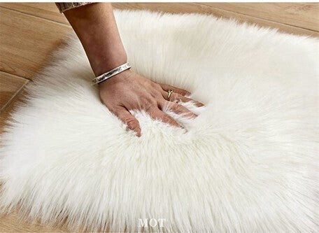 Washable Floor Carpet  | Heart | White