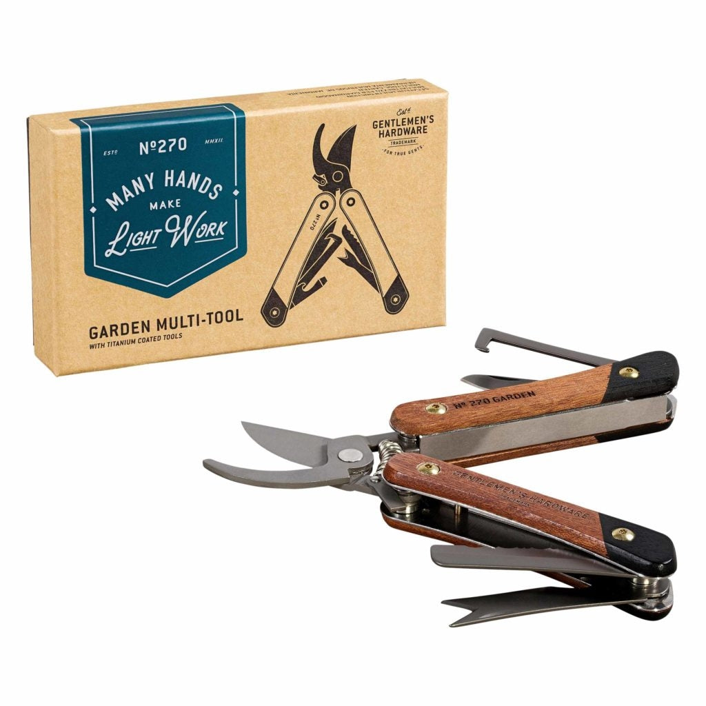 Garden Multi-Tool Acacia wood & Titanium Finish (1613096353826)