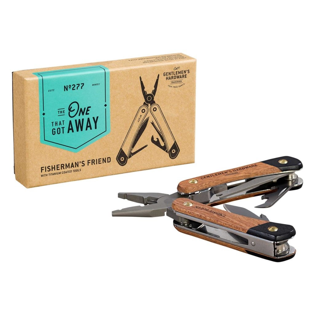 Fishing Multi-Tool Acacia wood & Titanium Finish (1613100646434)