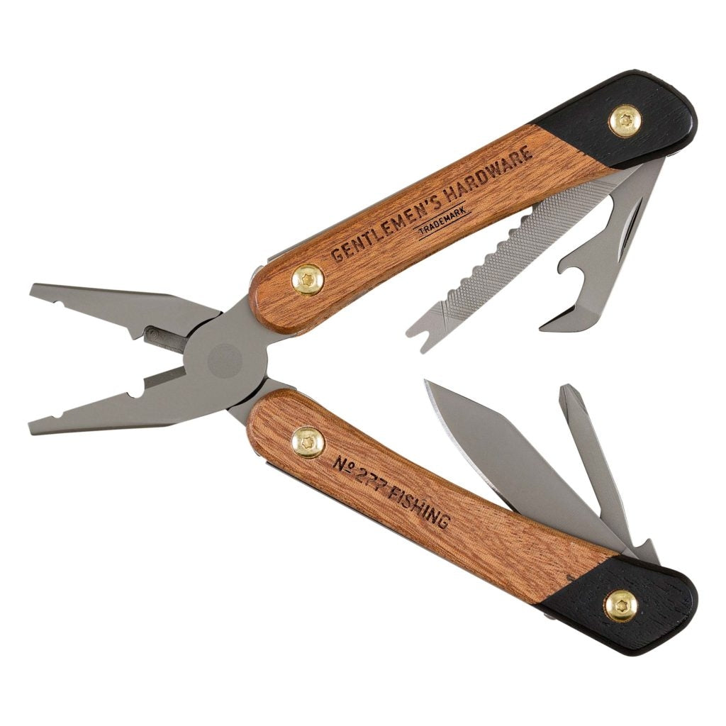 Fishing Multi-Tool Acacia wood & Titanium Finish (1613100646434)