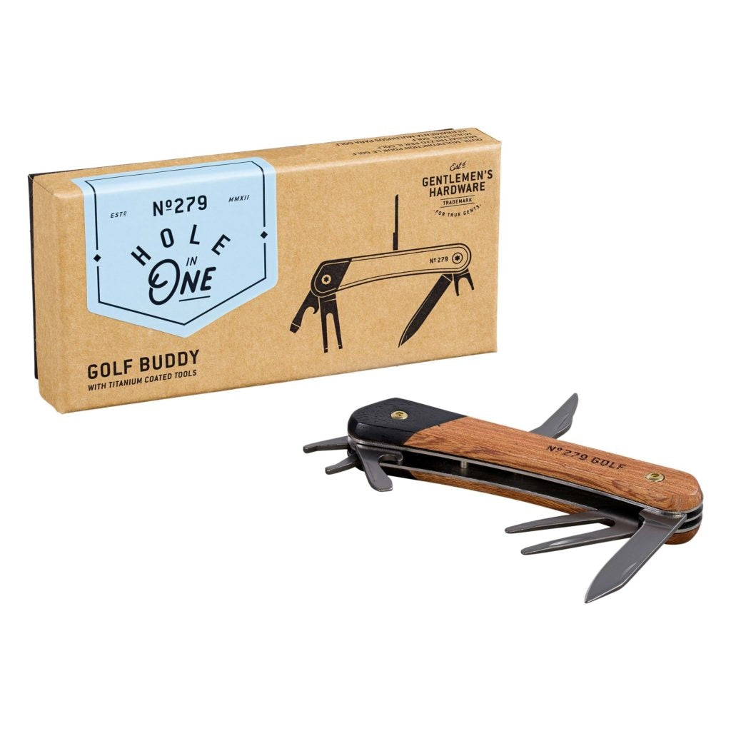 Golf Multi-Tool Acacia wood & Titanium Finish (1613067255842)