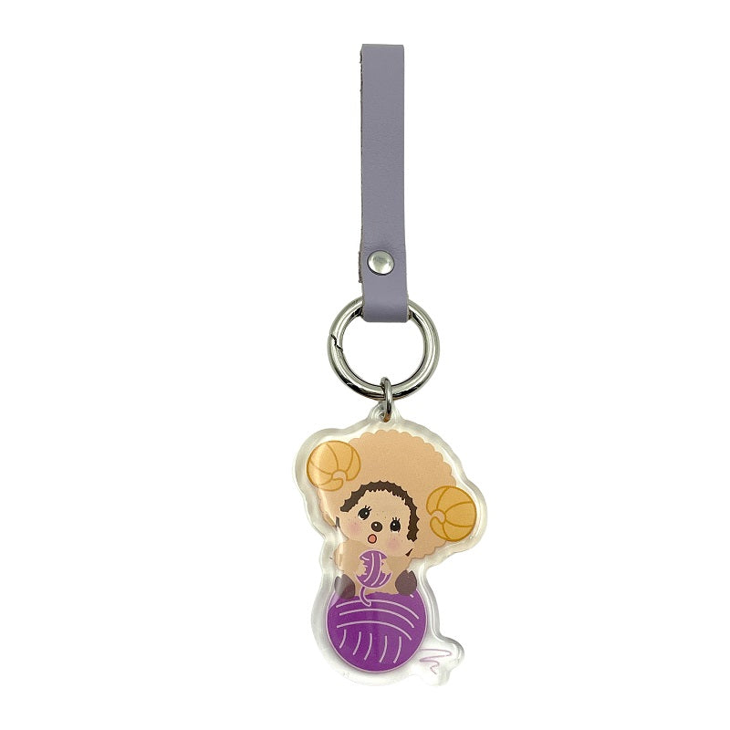 Monchhichi | Leather Strap Keychain
