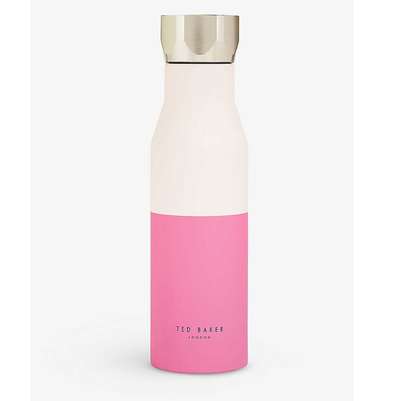 Colour-block Stainless Steel Water Bottle | Pink | 425ml