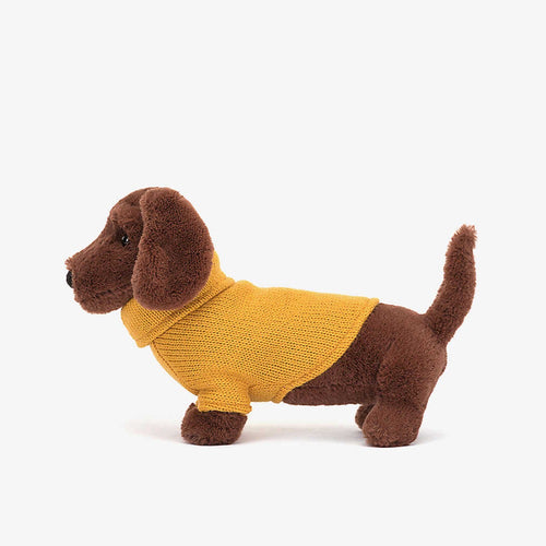 Jellycat Amuseables | Sweater Sausage Dog Yellow Soft Toy | 14cm | 正價
