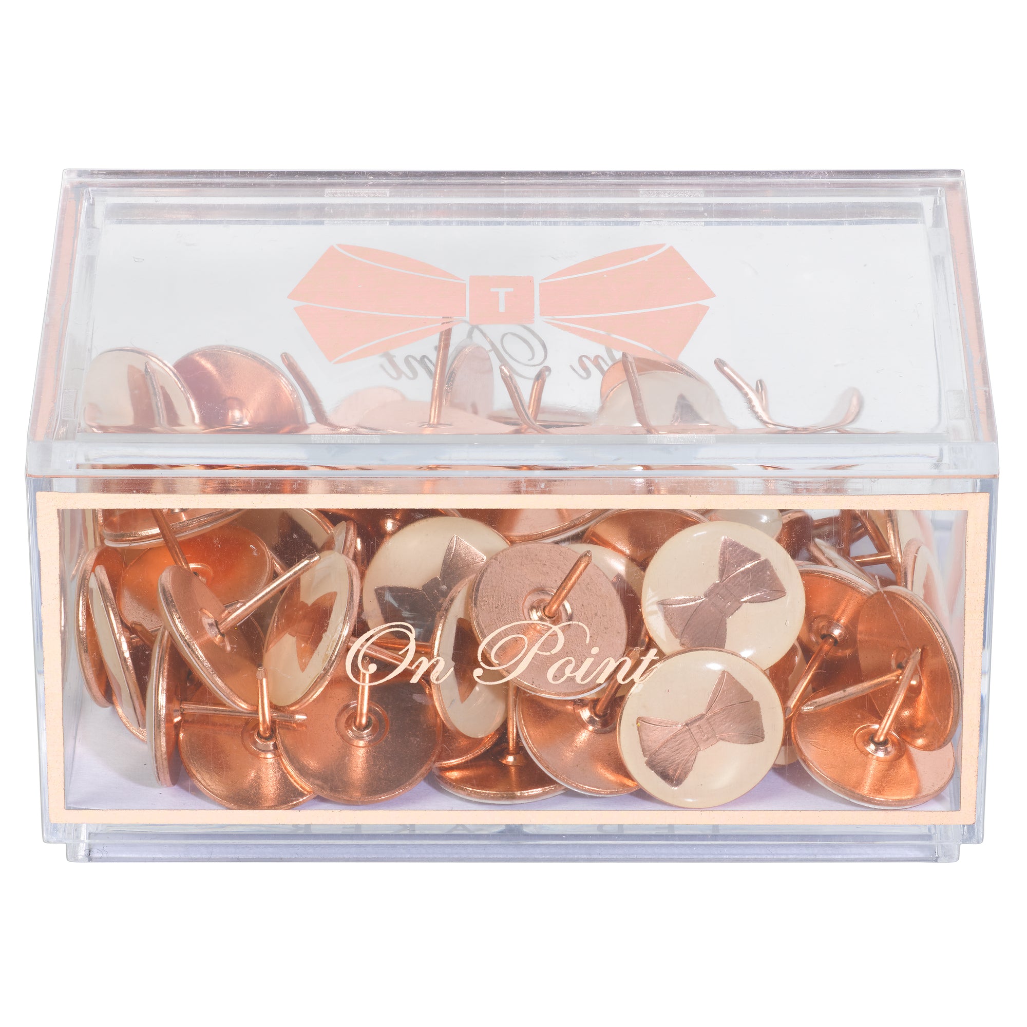 Rose Gold Bow Push Pins (197172658187)