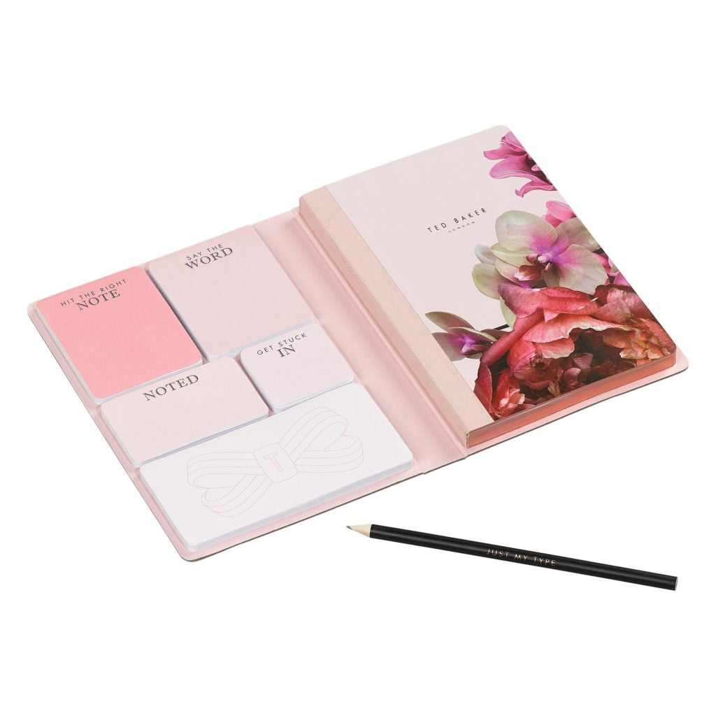 A5 Notebook with Sticky Notes | Black Splendour (1613142327330)
