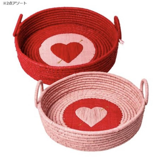 Oval Basket | Heart Pink & Red | 2Pcs Set