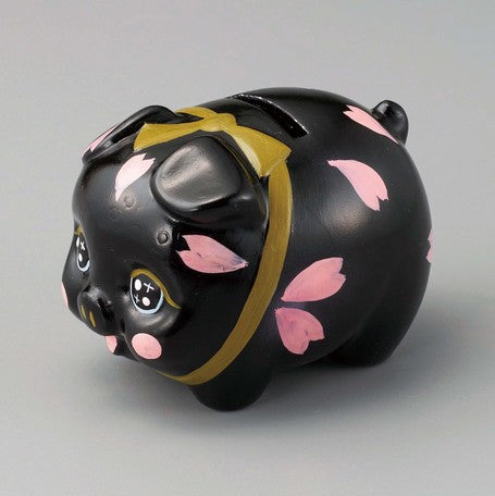 YOTOBI | Piggy Bank | Black Sakura Petal